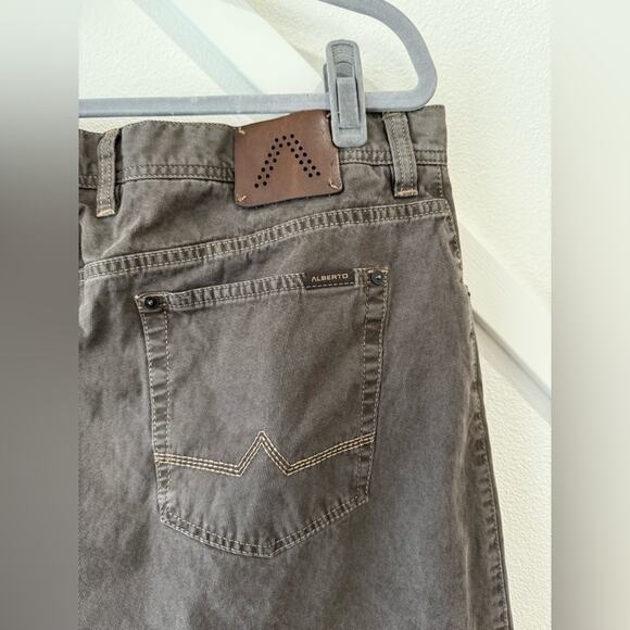 Alberto Brown Stone Modern Fit Vintage Twill Stretch Straight Jeans size 40x34 - Picture 6 of 11